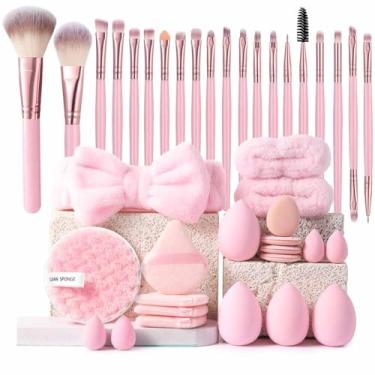 Imagem de Conjunto de pincéis de maquiagem profissional para olhos e rosto, pincel de mistura para base, sombra, corretivo, pacote de pincéis de maquiagem, pincel de sombra, presente para mulheres