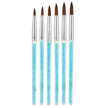 Imagem de Pincel de nylon para cabelo, arte de unhas, faça você mesmo, estampa de flores, pintura de unhas, caneta para desenho para casa e salão de beleza, azul