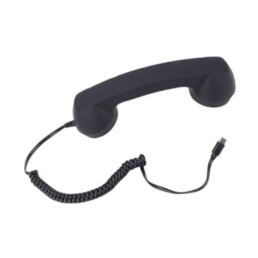 Imagem de Jectse Aparelho de Telefone retrô Receptor de Telefone Vintage Clássico Com Fio Com Porta Tipo C e Controle de Volume para Chamadas de Vídeo de Smartphone Tablet (BLACK)