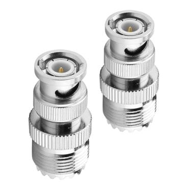 Imagem de Cosiki Plugue Macho para UHF SO239 PL-259 Conector de Cabo Coaxial Fêmea 2pcs Conector para Receptor Tektronix Rádios de Radiofrequência Agilent 1.6oz