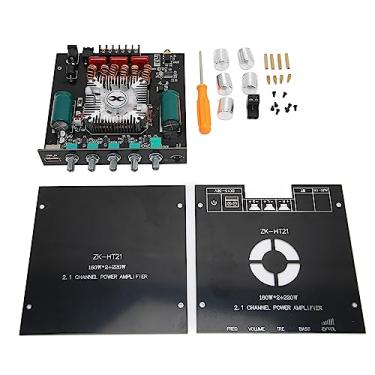 Imagem de KIMISS Placa Amplificadora de Potência BT Amplificador USB de 2.1 Canais Com Ventilador de Resfriamento Integrado e Recursos de Proteção Múltipla, DC15-36V, Saída de 160W + 160W + 220W