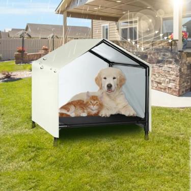 Imagem de CAREDPETS Casa Para Cães Interna E Externa, Cama Elevada Com Dossel Gatos De Pequeno Médio Porte, Tenda Abrigo À Prova D'Água Sol (61 Cm X 61 Cm)