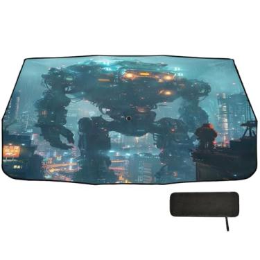 Imagem de Guarda-sol de veículo guerreiro mecânico gigante para-brisa bloqueio UV guarda-sol para para-brisas de carro, viseira de sol para caminhão