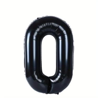 Imagem de 1 peça, balões digitais pretos de 81 cm, decoração de festa de aniversário, balões de aniversário, suprimentos de festa, adereço para foto, arranjo de decoração de cena de aniversário de aniversário
