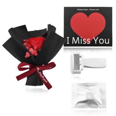 Imagem de Mini buquê de flores aromatizador de ar para carro bonito decoração de saída de ar clipe de ventilação acessórios interiores automotivos flores secas decoração de carro para presentes de dia dos