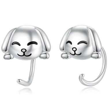 Imagem de 1 par de brincos elegantes para cães sorridentes para uso diário, joias simples e adoráveis, presentes para mulheres, aniversário para ela, acessórios de moda