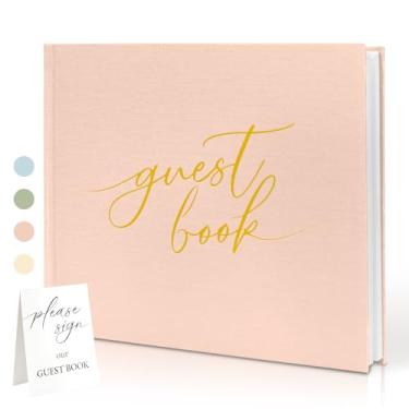 Imagem de Braveriky Elegante livro de convidados de casamento para sua recepção de casamento - Livro de visitas Polaroid de capa dura com placa de mesa - Livro de login para aniversários, chás de bebê, eventos