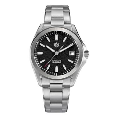 Imagem de San Martin Relógio masculino SN0129GC2/C3, 40 mm Gada Fashion Sport Relógio social masculino, 10 bar à prova d'água, NH35A relógios de pulso mecânicos automáticos de aço inoxidável, Preto