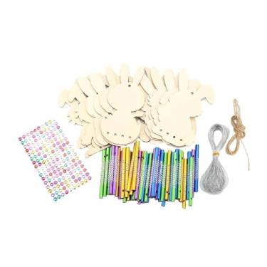 Imagem de Ioensy Kit com 12 Sinos de Vento de Madeira em Formato de Animais para Fazer Você Mesmo: Crie Seu Próprio Sino de Vento de para Sala de Aula,