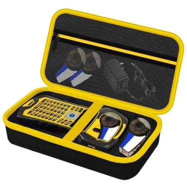 Imagem de HESPLUS Estojo rígido para Brady M210/BMP21-PLUS/BMP21-LAB - EVA à prova de choque resistente à água, bolso de malha e alça (apenas capa!) - Amarelo preto