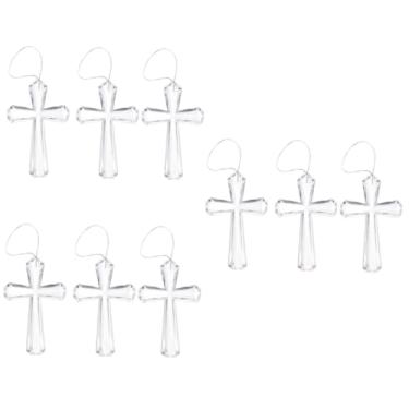Imagem de HOMSFOU 9 peças de enfeites de cruz de acrílico para decoração de Páscoa, cruz leve para pendurar para festivais, festas, decoração de escritório em casa, cruzes religiosas para árvore de Páscoa e
