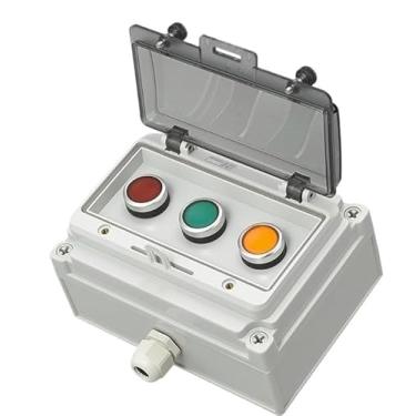Imagem de IENYU AC220V caixa de interruptor de controle de botão à prova d'água para uso externo lâmpada de indicação de partida de parada de emergência caixa de junção de interruptor de autorecuperação (3)
