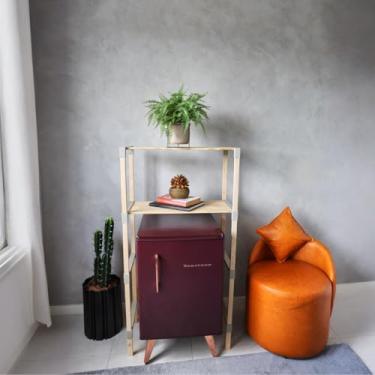 Imagem de Nabrise, Estante Decorativa Alta Frigobar Multiuso 2 Prateleiras Madeira de Encaixe 2016