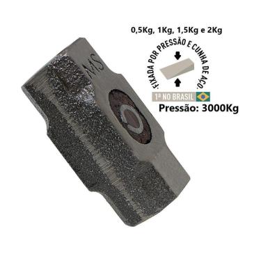 Imagem de Marreta Premium Cabo De Madeira Envernizado Cunha Aço 2kg