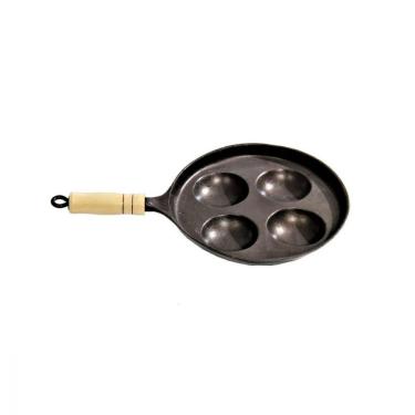 Imagem de Frigideira Frita 04 Ovos Antiaderente Cabo De Madeira 23Cm
