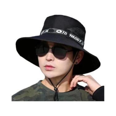 Imagem de Boné de Pesca Masculino com Aba Larga - Anti-UV e à Prova de Vento, Pr