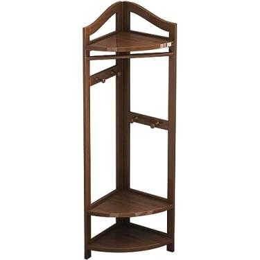 Imagem de 5sssallefaa Suporte de cabide de cabide de madeira independente para cabide de chão de madeira sólido fácil de montar hall de entrada cabides verticais para sapatos Compact E