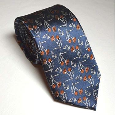 Imagem de pcagfaajmh Gravata - Gravata masculina skinny com estampa floral e prendedor de gravata ótimos para casamentos, noivos, padrinhos, danças