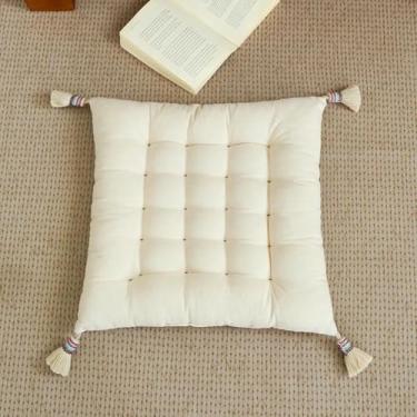 Imagem de Almofada quadrada para assento de cadeira, almofadas para cadeira com amarras, almofada antiderrapante para cadeira, almofadas para assento interno e externo para sala de estar