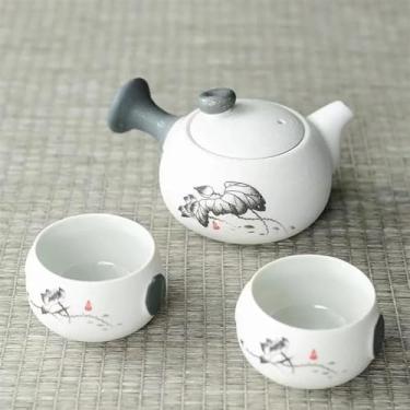 Imagem de Conjunto de chá da tarde, viagem para escritório, casa, viagem, presente para amigos, conjunto de chá de cerâmica portátil chinês com bule de chá, xícaras de chá, conjunto de chá para adultos (cor: A