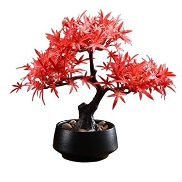 Imagem de pcagfaajmh Plantas falsas simulação bonsai verde vaso ornamentos artificiais adequados para casa sala de estar escritório decoração interior (A)