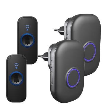 Imagem de Campainha sem fio doméstica 433 MHz Welcome Friend Campainha inteligente 300 metros de longa distância 58 músicas 4 Leel olumes Sinos de porta (Cor: Nova campainha 1) (Nova campainha 4)