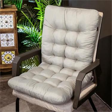 Imagem de Almofadas de encosto alto para cadeira de escritório de dormitório, almofadas antiderrapantes para cadeira de balanço com amarras, almofadas de assento com encosto espesso de peça única