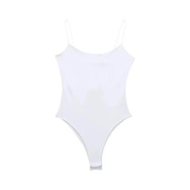 Imagem de Body Sexy Feminino Sem Costas Branco Preto Justo Macacão Lingerie 2025