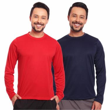 Imagem de Kit 2 Camisas Segunda Pele Proteção Solar Uv Térmica Corrida Bike-Masculino