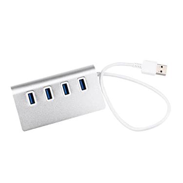 Imagem de HHHJQFAAT Divisor USB portátil One Drag Four Splitter, USB 3.0 4 portas multi divisor adaptador de alumínio
