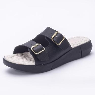 Imagem de Sandália Ortopédica Feminina Tamanco Com Fivela Massageador Para Espor