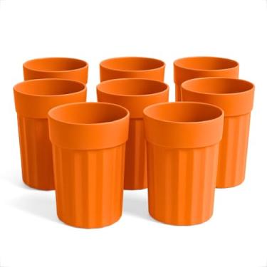 Imagem de Kit 30 Copos Plásticos 350ml Coloridos – Festas, Merenda Escolar e Uso Infantil Seguro(Laranja)