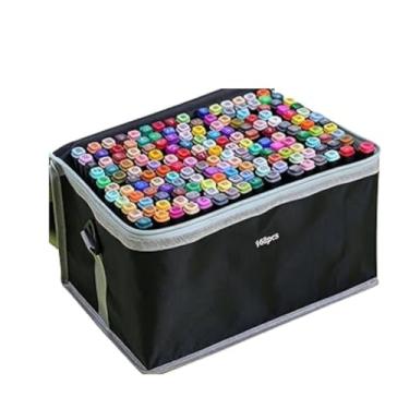 Imagem de KIT MARCADORES COLORIDOS 168 PECAS PONTA DUPLA CANETAS DESENHO ARTE ESCOLAR PINTURA PROFISSIONAL