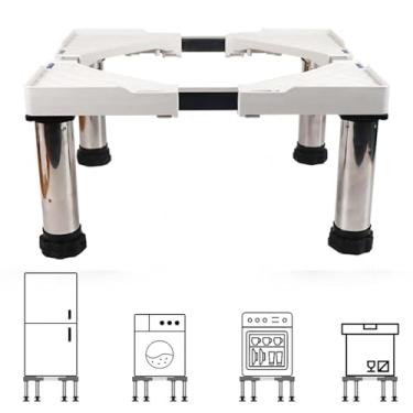 Imagem de Pedestal de lavanderia para lavadora e secadora 28 largura carga universal 399.2 kg/400 kg base base para lavadora, geladeira, máquina de lavar, secadora, base ajustável multifuncional, branco, 4 pés