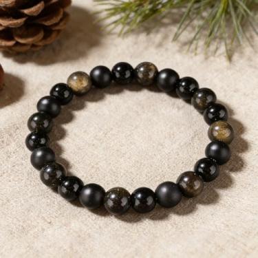 Imagem de Pulseiras elásticas para mulheres, homens, olho de tigre natural, lápis-lazúli, contas de cristal, pulseiras elásticas para alegria, felicidade, prazer, joias empilháveis para homens, pulseiras