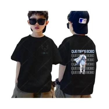 Imagem de Camiseta Infantil De Algodão Para O Verão, Estampa Messi, Meninos, Men