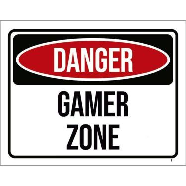 Imagem de Placa Decorativa - Danger Gamer Zone 36X46