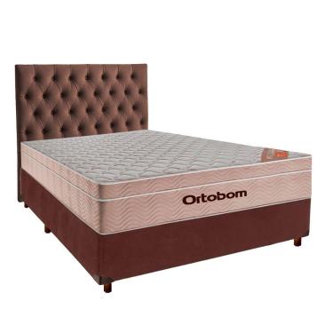Imagem de Cama + Box Blindado E Colchão Ortobom Molas Ensacadas Casal - Airtech + Cabeceira