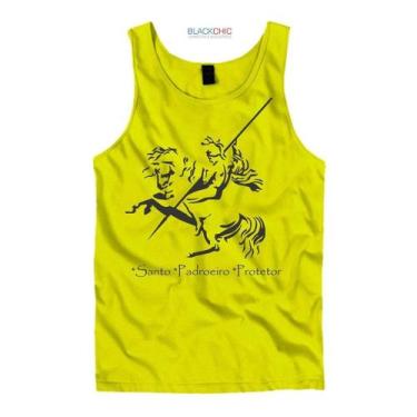 Imagem de Camiseta São Jorge Guerreiro Padroeiro Regata - BLACKCHIC, Amarelo, M
