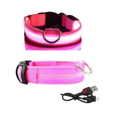 Imagem de Coleira LED USB Recarregável Para Cães Com 3 Modos, Acessório Luminoso