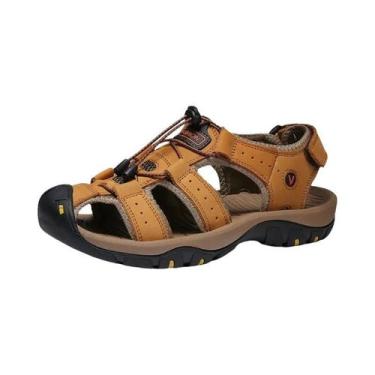 Imagem de Sandálias De Couro Masculinas De Verão, Respiráveis, Casuais, Para Pra