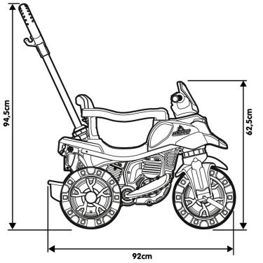 Imagem de Triciclo Infantil Moto com Pedal e Haste - Azul