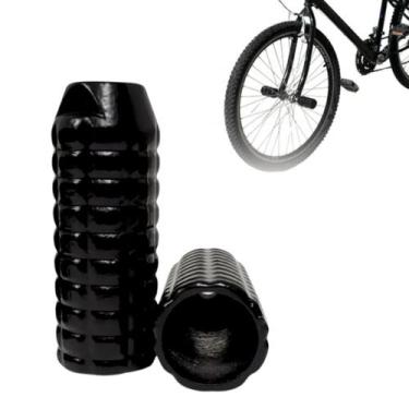 Imagem de Par De Apoio de Pé Pezinho Pedaleira Trolhão Alumínio Preto Para Bike 