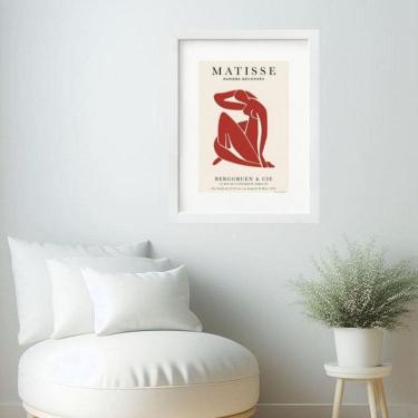 Imagem de Quadro Arte Matisse Mulher Vermelho- 60X48Cm