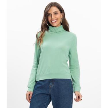 Imagem de Moletom Gola Alta Infinita Cor Feminino Verde, P, Verde