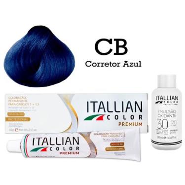 Imagem de Kit Coloração Itallian Color CB Corretor Azul + Oxi 30