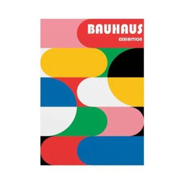 Imagem de Pôster De Arte Geométrica Bauhaus De Meio Século Em Tela Para Decoraçã
