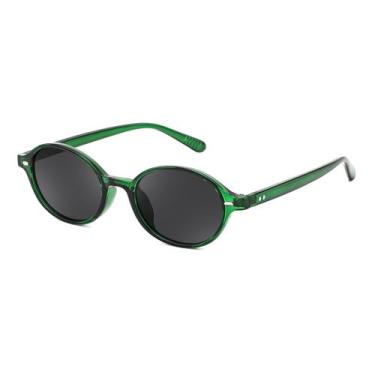 Imagem de Óculos de sol FEISEDY Retro Oval B1171 Transparente Verde Feminino