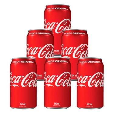 Imagem de Refrigerante Coca-Cola Lata 350ml 6 Unidades
