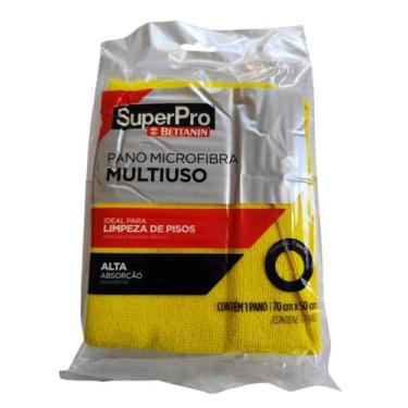 Imagem de Pano Microfibra Multiuso Bettanin SuperPro 70x50 Amarelo